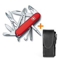 Комплект Нож Victorinox Deluxe Tinker Red 1.4723 + Чехол с фонариком Police