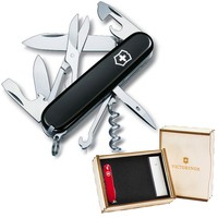 Комплект Victorinox Нож Climber Black 1.3703.3 + Подарочная коробка для ножа 91мм vix-2