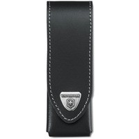Чехол Victorinox поясной чёрный кожаный на липучке (111мм) до 4 слоев 4.0523.30