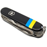 Комплект Нож Victorinox HUNTSMAN UKRAINE 1.3713.3_T1100u + Чехол с фонариком Police
